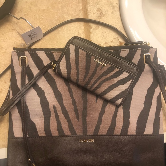 Coach animal pattern bag AND matching wallet NWT